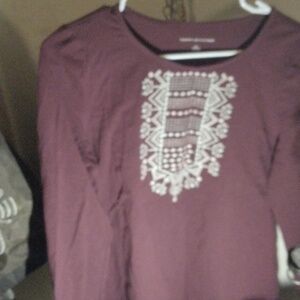 Tommy Hilfiger maroon long sleeve shirt
